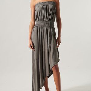 Sugarlips asymmetric strapless Tube dress Elastic waist Midi Length XS S M